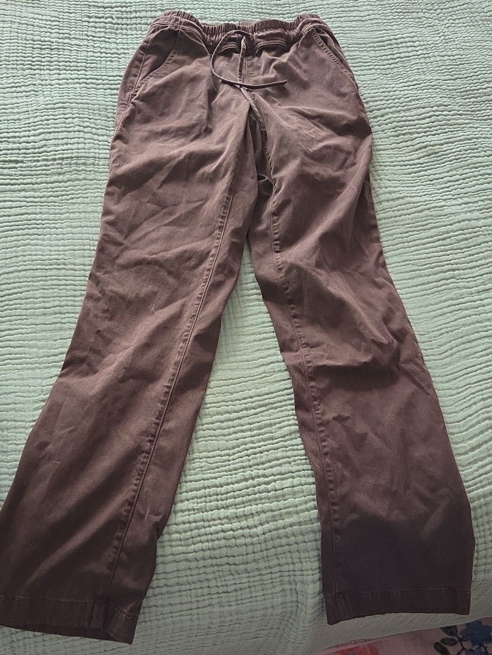 Cotton Citizen Brown Elastic Waist Wide-Leg Pants